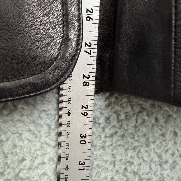 Vintage Mossimo 100% Leather Jacket Women’s M Black Blazer Goth Punk Emo - Picture 3 of 8